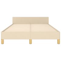 Bedframe zonder matras stof crèmekleurig 140x190 cm - thumbnail