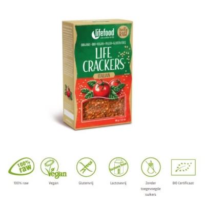 Lifefood Life crackers Italiaans raw bio 90 Gram