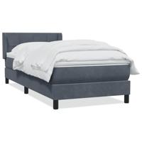 Boxspring met matras fluweel donkergrijs 90x210 cm - thumbnail