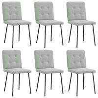 Eetkamerstoelen 6 st fluweel lichtgrijs - thumbnail