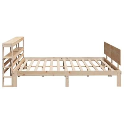Bedframe met hoofdbord massief grenenhout 200x200 cm