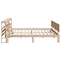 Bedframe met hoofdbord massief grenenhout 200x200 cm - thumbnail