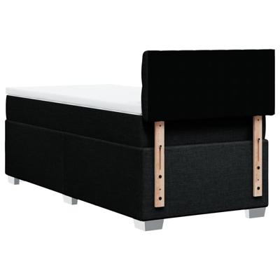 Boxspring met matras stof zwart 140x200 cm