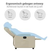Fauteuil elektrisch verstelbaar kunstleer crèmekleurig - thumbnail