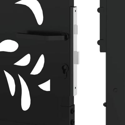 Poort met golfontwerp 105x180 cm staal zwart