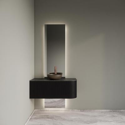 Badkamermeubelset Gliss Design Alluro 100 cm Links Black Veneer Badkamermeubelset Gliss Design Alluro 100 cm Links Black Veneer