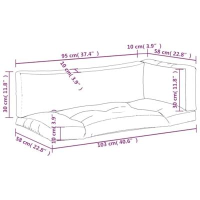 VidaXL Palletkussens 3 st stof blauw