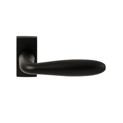 Hardbrass Deurkruk Istanbul op rechthoekig rozet - zwart Hardbrass Deurkruk Istanbul op rechthoekig rozet - zwart