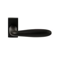 Hardbrass Deurkruk Istanbul op rechthoekig rozet - zwart - thumbnail