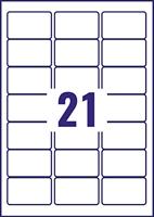 Avery transparante Crystal Clear etiketten ft 63,5 x 38,1 mm, 525 etiketten, 21 per vel - thumbnail