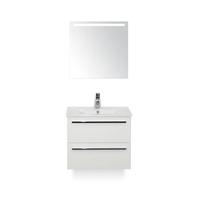 Seville Badmeubelset 60 cm - Wit Hoogglans - Keramische Wastafel Wit Enjoy - met Sence Spiegel