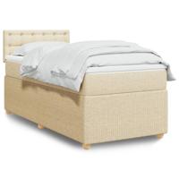 Boxspring met matras stof crèmekleurig 200x200 cm - thumbnail