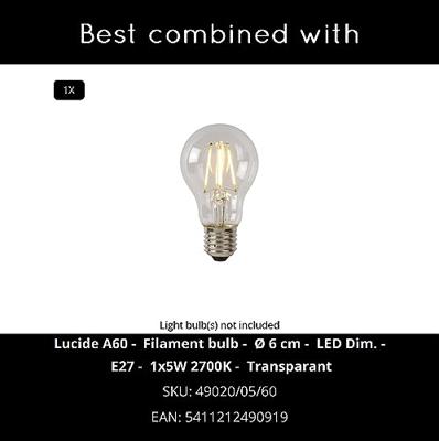 Lucide MAGIUS - Vloerlamp - Ø 42 cm - 1xE27 - Naturel