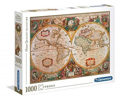 Clementoni puzzel oude wereldkaart, 1000st.