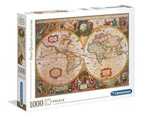Clementoni puzzel oude wereldkaart, 1000st. - thumbnail