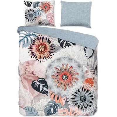 HIP Dekbedovertrek "mandala&apos;s en bladeren" - Grijs - (200x200/220 cm) - Katoen Flanel