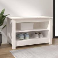VidaXL Schoenenbank 70x38x45,5 cm massief grenenhout wit - thumbnail