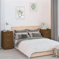 Nachtkastjes 2 st 40x40x75 cm massief grenenhout honingbruin - thumbnail