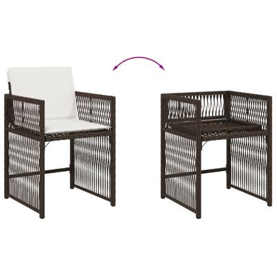 5-delige Tuinset met kussens poly rattan bruin - thumbnail