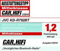JVC KD-R792BT CD-Receiver Autoradio, met Bluetooth-Handsfree-Functie en Audiostreaming, Zwart - thumbnail
