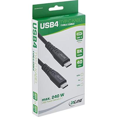 InLine 35901I USB4 Gen 3x2 40Gbps 240W USB Type-C 1m InLine 35901I USB4 Gen 3x2 40Gbps 240W USB Type-C 1m