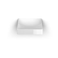 Vale wastafel 50 cm zonder kranenbank, glanzend wit keramiek - thumbnail