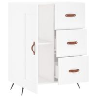 Dressoir 69,5x34x90 cm bewerkt hout wit - thumbnail