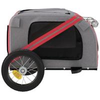 VidaXL Hondenfietstrailer oxford stof en ijzer rood en grijs - thumbnail