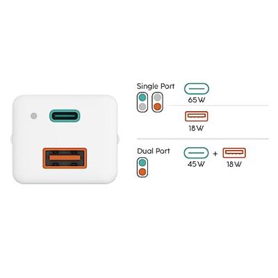 Hama Snellader GaN 1x USB-C PD 1x USB-A QC Mini-oplader 65 W Wit