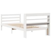 Bedframe met hoofdeinde zonder matras 100x200 cm wit - thumbnail