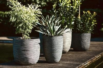 Vaas elegant laag Rib NL 46x58 - Antraciet - thumbnail
