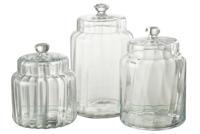 J-Line Voorraadpot Elia Glas Transparant Large - thumbnail