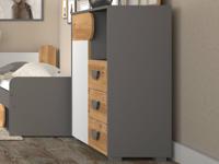 Commode CARINO 1 deur 3 lades wit/nash eik - thumbnail