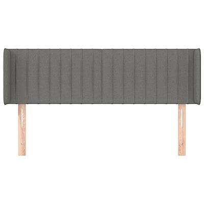 Hoofdbord met randen 147x16x78/88 cm stof donkergrijs