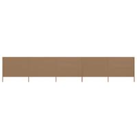 VidaXL Windscherm 5-panelen 600x80 cm stof taupe - thumbnail