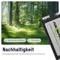 Ansmann maxE 6LR61 Oplaadbare 9V batterij (blok) NiMH 8.4 V 200 mAh 1 stuk(s) - thumbnail