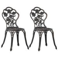 Bistrostoelen 2 st gietaluminium bronskleurig - thumbnail