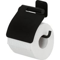 Toiletrolhouder Tiger Colar Met Klep Zwart - thumbnail