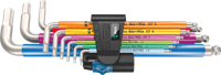 Wera 3950/9 hex-plus multicolour hf stainless 1 stiftsleutelset | metrisch | rvs | met vasthoudfunctie | 9-delig - 05022699001 - thumbnail