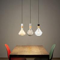 Light depot - combi fitting rond E27 - wit / hout - Outlet - thumbnail