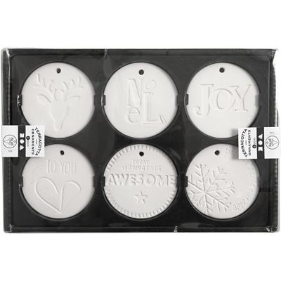 Creativ Company Ornamenten om te hangen, afm 7x7 cm, dikte 0,6 cm, wit, 6 stuk/ 1 doos Creativ Company Ornamenten om te hangen, afm 7x7 cm, dikte 0,6 cm, wit, 6 stuk/ 1 doos