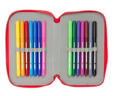 Driedubbele Pennenzak Mickey Mouse Clubhouse Good day Blauw 12,5 x 19,5 x 5,5 cm 37 Onderdelen