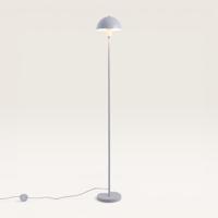 Staande lamp Wistro bianco - Vloerlamp met lange witte staander en kap als een paddenstoel - Zonder lichtbron - thumbnail