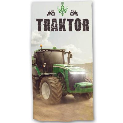 Tractor Strandlaken groen 70 x 140 cm