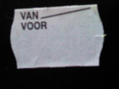 Etiket 2616 wit semi per Van Voor 39.600