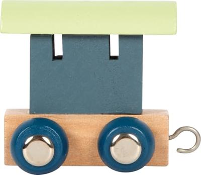 Small Foot - houten lettertrein polar - wagon blauw groen