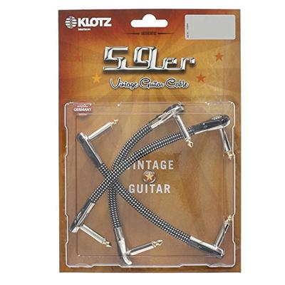 Klotz VINPAN0030 Vintage gitaar patchkabels 0.30 m zwart/wit haaks