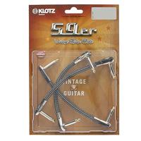 Klotz VINPAN0030 Vintage gitaar patchkabels 0.30 m zwart/wit haaks - thumbnail