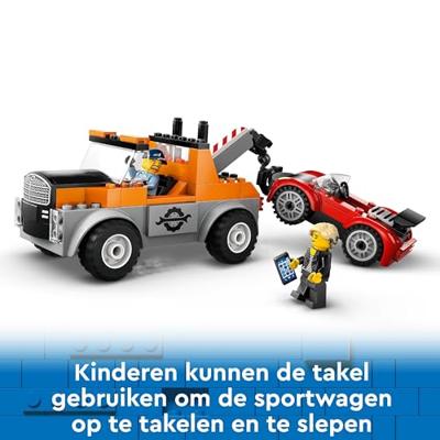 LEGO CITY sleepwagen en sportautoreparatie 60435