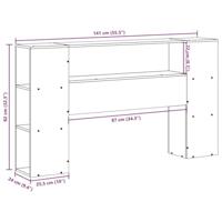 Hoofdbord met opbergruimte 135 cm massief grenenhout wit - thumbnail